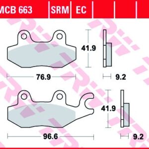 Pastilla Freno Scooter Sinterizada TRW Mcb663Srm