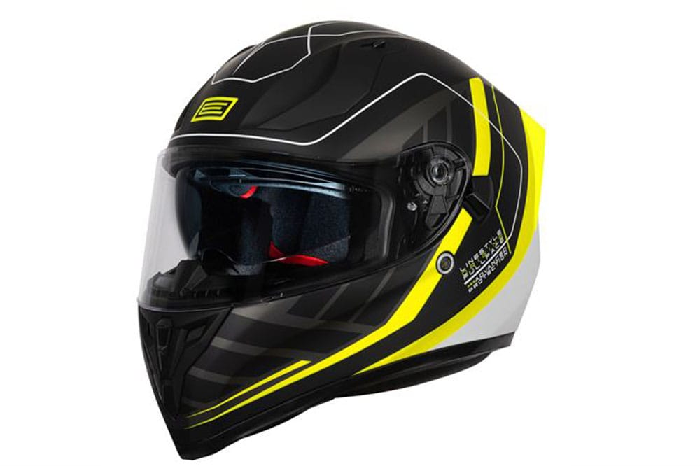 CASCO ORIGINE STRADA LINESTYLE FLUO YELLOW BLACK MATT (ECE22.06)