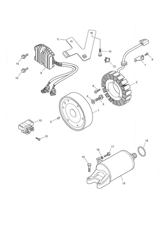 Estator ELECTROSPORT TRIUMPH DAYTONA 600/65 0 04-05; SPEED FOUR 600 - Imagen 2