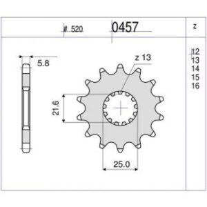 PIÑON PROF. KAWASAKI 125 14 D mod 0457 term Z14