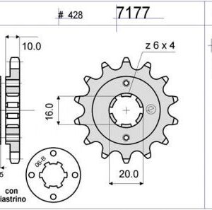 PIÑON PROF. SUZUKI 125 15 D mod 7177