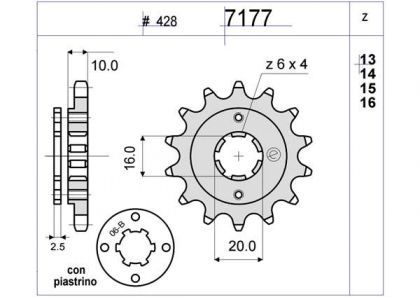 PIÑON PROF. SUZUKI 125 15 D mod 7177