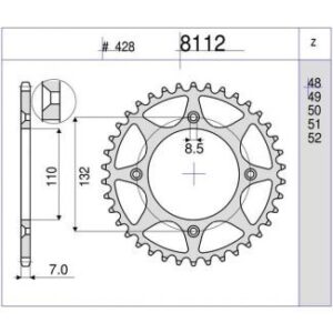 CORONA PROF.ALU KTM85 SX 46 D mod 8112