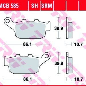 Pastillas de Freno Sinterizadas Racing Metal TRW MCB585SRM Honda FES 250 FORESIGHT (4-takter) 2000-2001