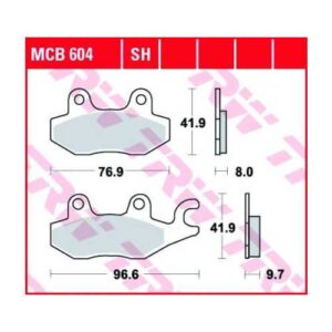Pastillas de Freno Sinterizadas Touring TRW MCB604SH Triumph DAYTONA 1000 1992-1992