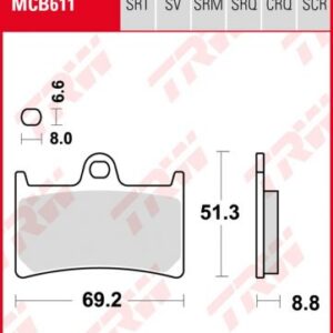 Pastillas De Freno Trw Hypercarbon Racing Yamaha Yzf R6-R1Fazer Ant.