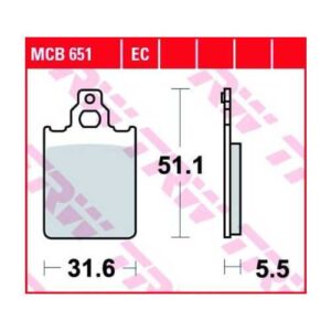 Pastillas de Freno TRW MCB651 Piaggio SKIPPER 150 Skr/lxt 1993-1999