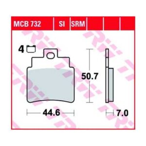 Pastillas de Freno Sinterizadas Racing Metal TRW MCB732SRM Kymco GRAND DINK 250 2000-2006