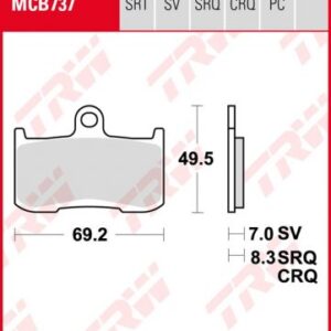 Pastillas De Freno Trw Srq Circuito Y Entrenos Kawa Zx-9R 02-Ant.