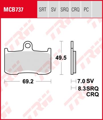 Pastillas De Freno Trw Srq Circuito Y Entrenos Kawa Zx-9R 02-Ant.