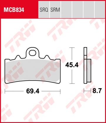 Pastillas De Freno Trw Srq Circuito Y Entrenos Ktm Duke 125 Ant.11-