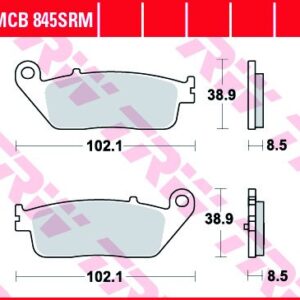 Pastillas de Freno Sinterizadas Racing Metal TRW MCB845SRM Kymco MYROAD 700I ABS Desde 2011