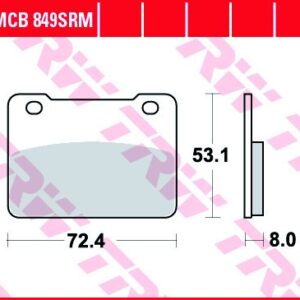Pastillas de Freno Sinterizadas Racing Metal TRW MCB849SRM Sym MAXSYM 400I 2010-2020