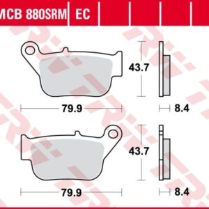 Pastillas de Freno Sinterizadas Racing Metal TRW MCB880SRM Yamaha YP 250 R X-max 2005-2013