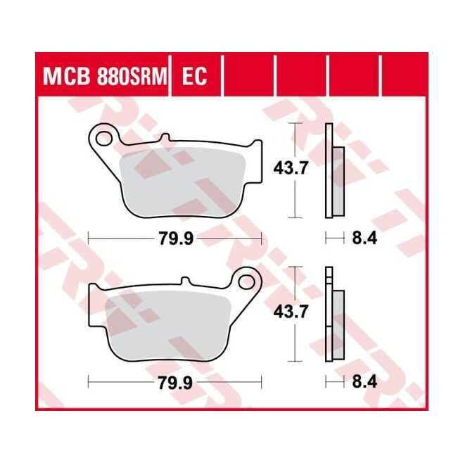 Pastillas de Freno Sinterizadas Racing Metal TRW MCB880SRM Yamaha YP 250 R X-max 2005-2013