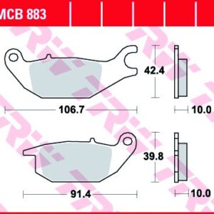 Pastillas de Freno TRW MCB883 Yamaha TRICITY 125 (mw 125) 2014-2016