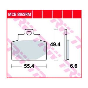 Pastillas de Freno Sinterizadas Metal TRW MCB886SRM Piaggio MP3 500 I.e. Business/sport (euro 4) 2017-2018