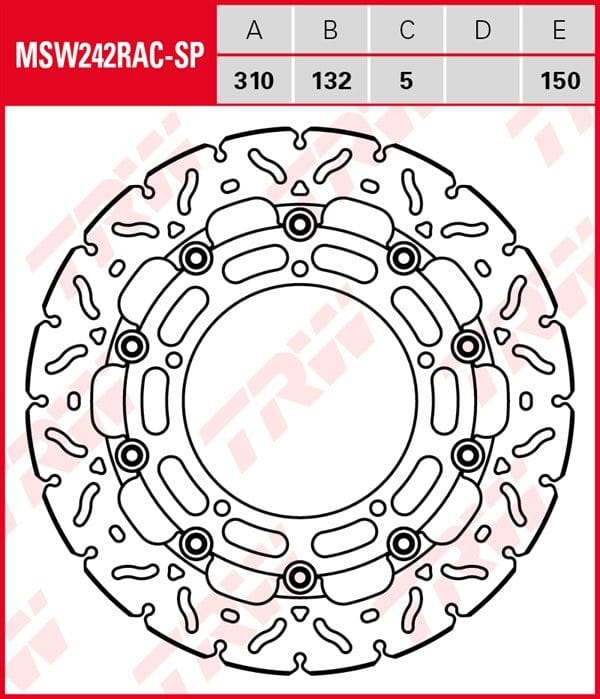 Disco de freno flotante EXCLUSIVAMENTE RACING TRW