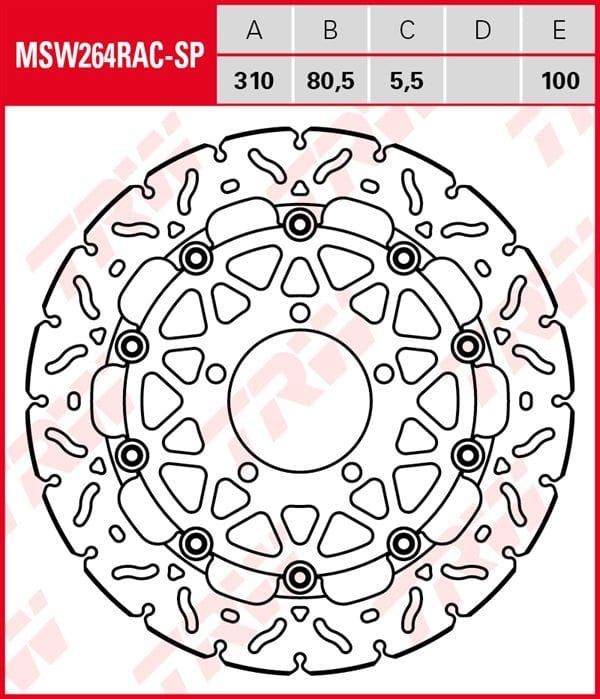 Disco de freno flotante EXCLUSIVAMENTE RACING TRW