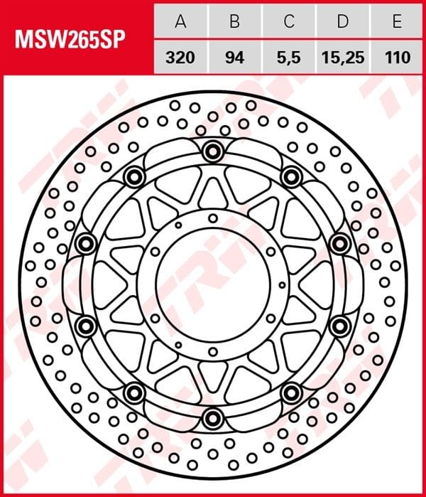 Disco de freno flotante EXCLUSIVAMENTE RACING TRW