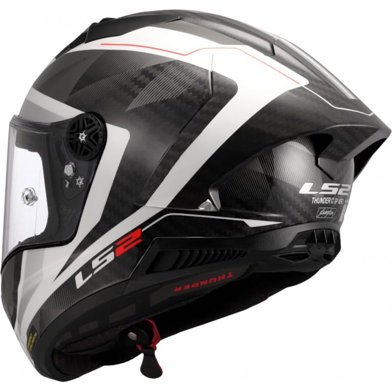 LS2 FF805 THUNDER GP AERO RAUTE WHITE GREY-06 - Imagen 3