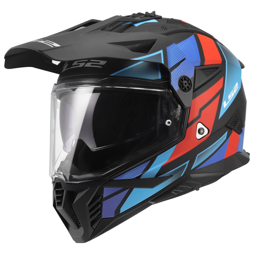 LS2 MX702 PIONEER II BLOCK BLACK RED BLUE-06 - Imagen 3
